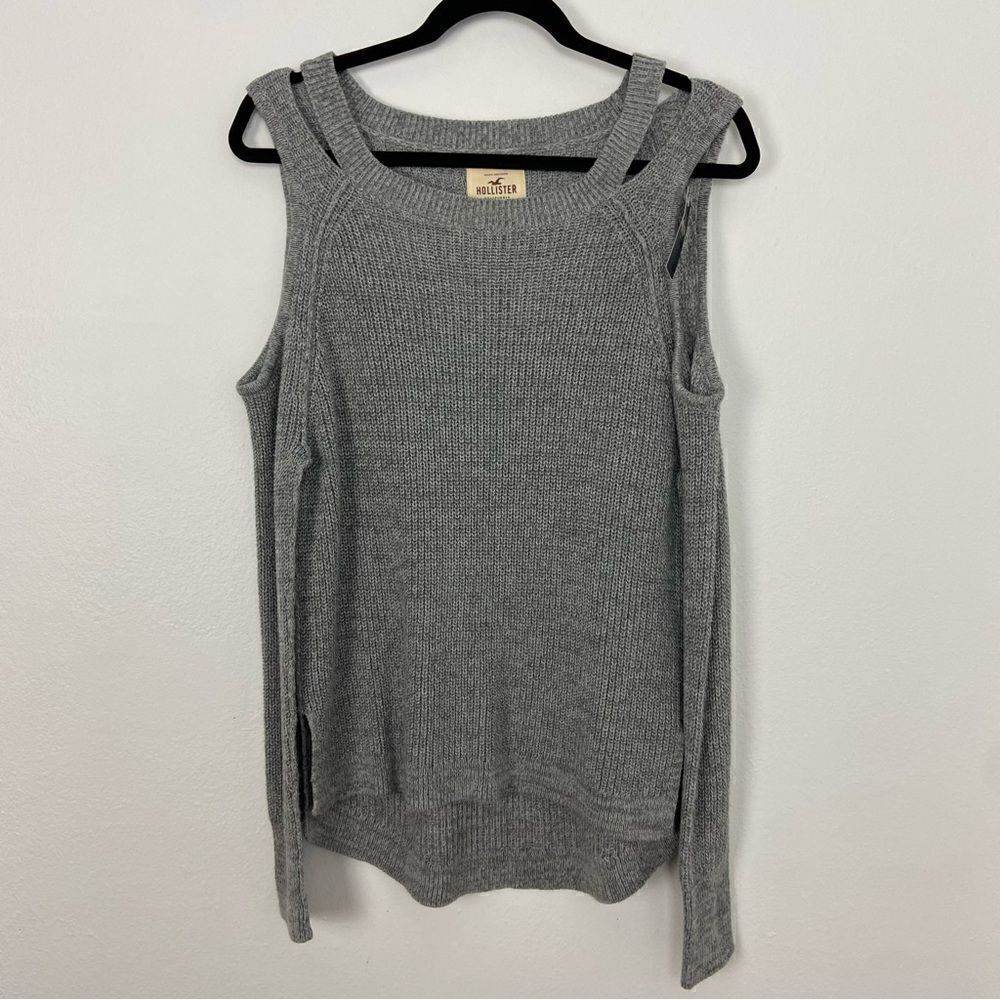 NWT Hollister Ribbed Sweater‎ Gray Women’s Size M Beachy Grunge Y2K Cozy Comfort
